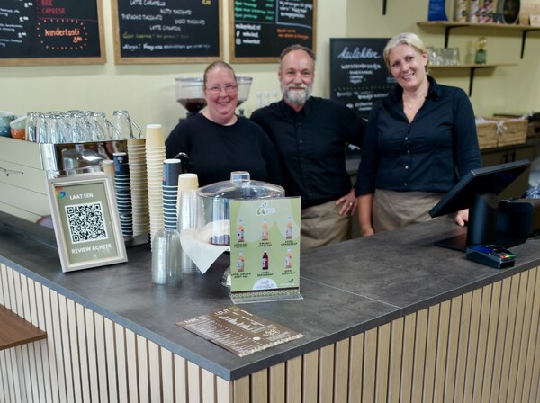 Suzanne, Patrick en Dorise van 'Koffie & Leut'